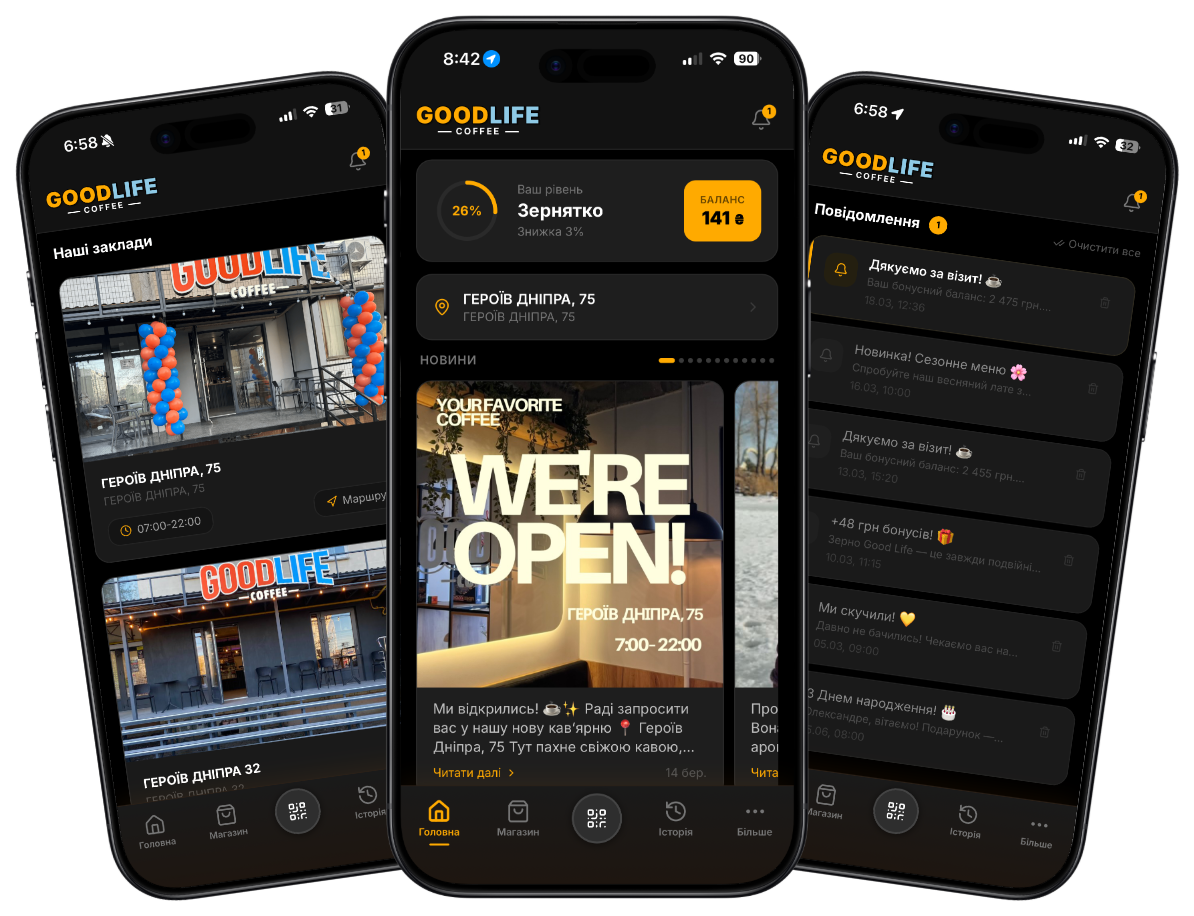 Aplikacja mobilna programu lojalnościowego dla kawiarni i restauracji